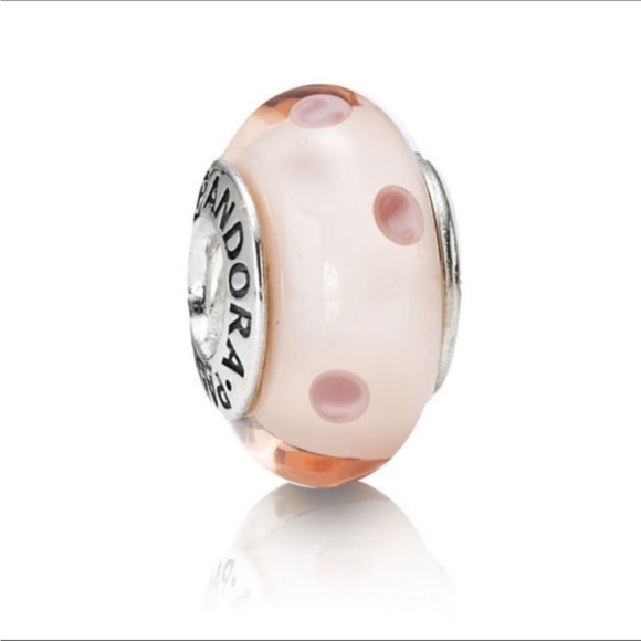 Pandora Jewelry - Pandora Authentic .925 ALE Pink Murano Glass Polka Dot Charm Bead #790618